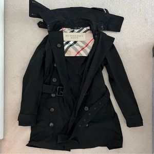 Burberry Brit Belted Trench Coat in Black
